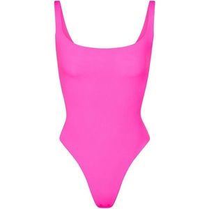SKIMS Fits Everybody Square Neck Bodysuit in Fuchsia